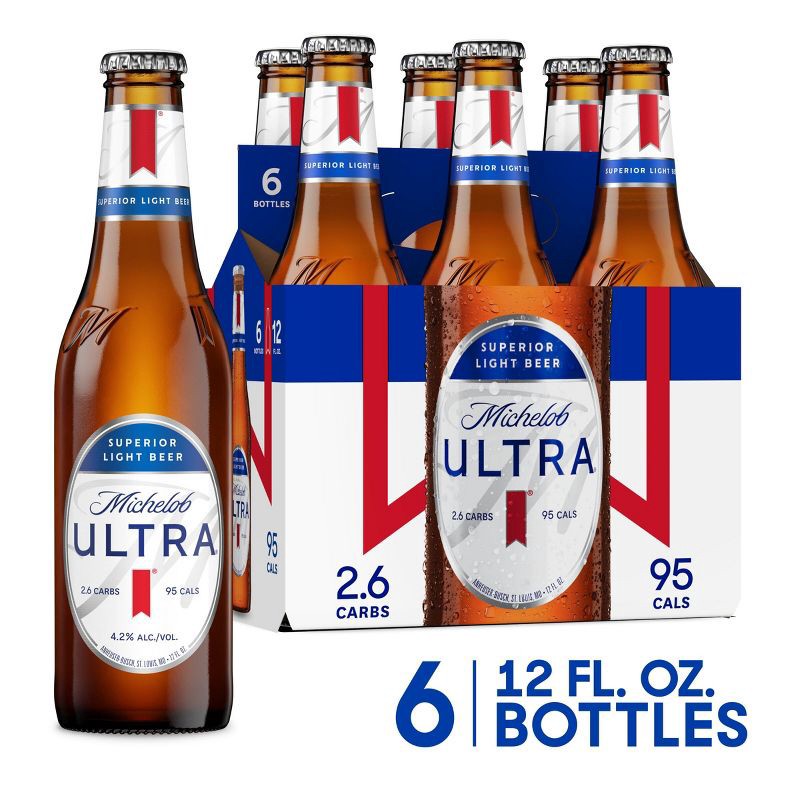 slide 2 of 11, Michelob ULTRA Superior Light American Lager Beer - 6pk/12 fl oz Bottles, 6 ct; 12 fl oz
