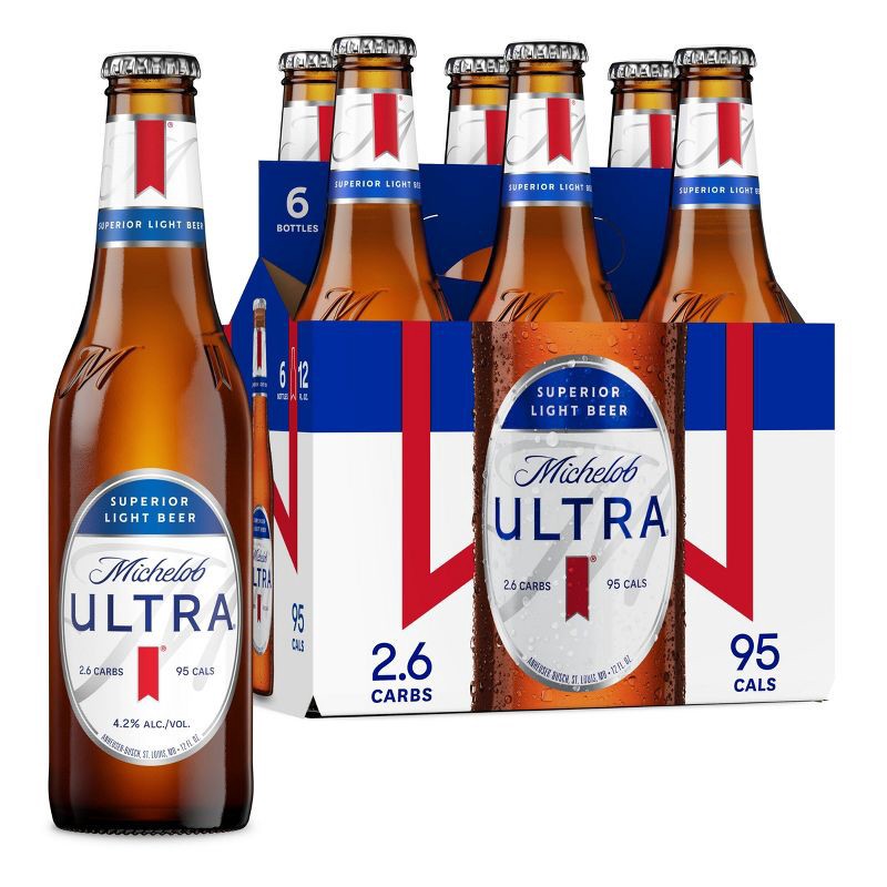 slide 1 of 11, Michelob ULTRA Superior Light American Lager Beer - 6pk/12 fl oz Bottles, 6 ct; 12 fl oz