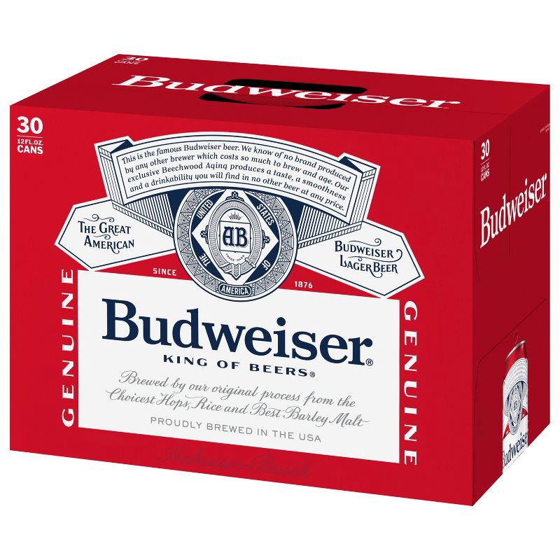 Budweiser Lager Beer - 30pk/12 fl oz Cans 30 ct; 12 fl oz | Shipt