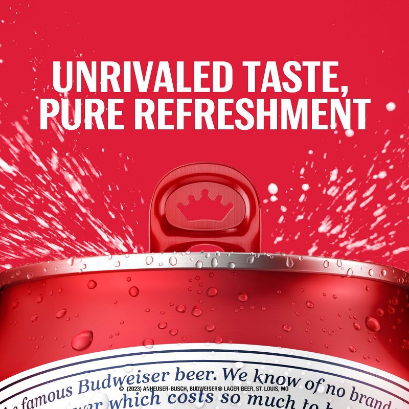 slide 5 of 10, Budweiser Lager Beer - 30pk/12 fl oz Cans, 30 ct; 12 fl oz