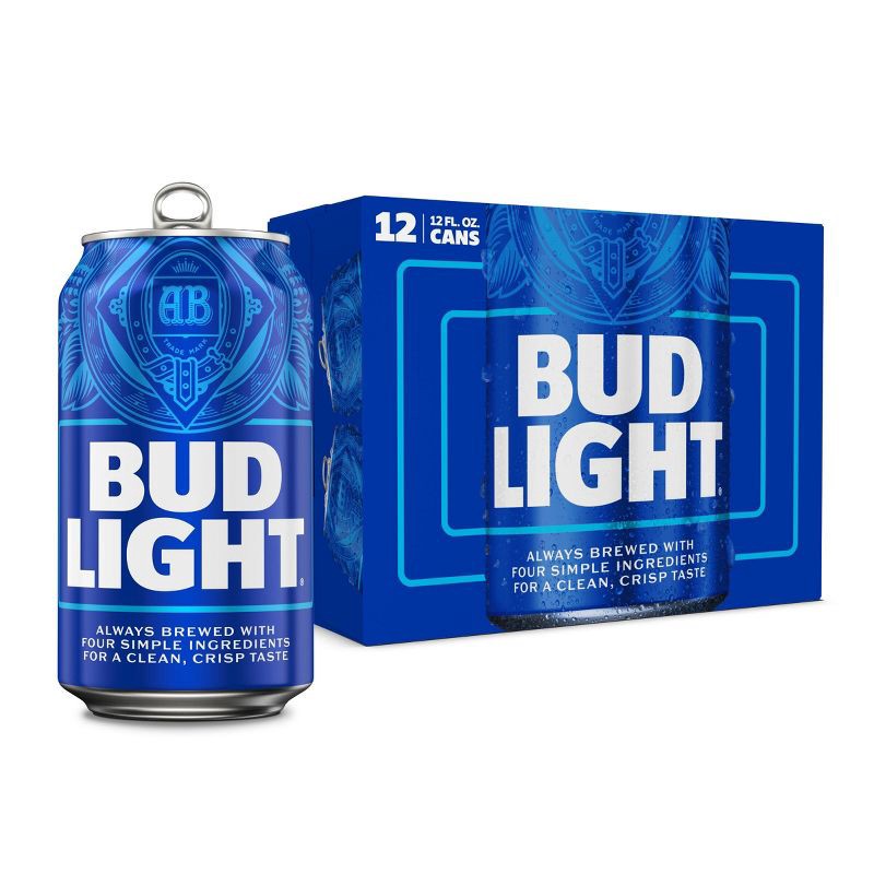 slide 1 of 8, Bud Light American Lager Beer - 12pk/12 fl oz Cans, 12 ct; 12 fl oz