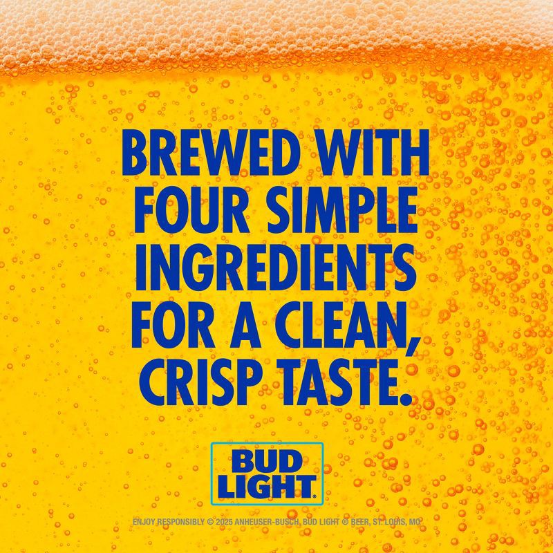 slide 4 of 8, Bud Light American Lager Beer - 18pk/12 fl oz Cans, 18 ct; 12 fl oz