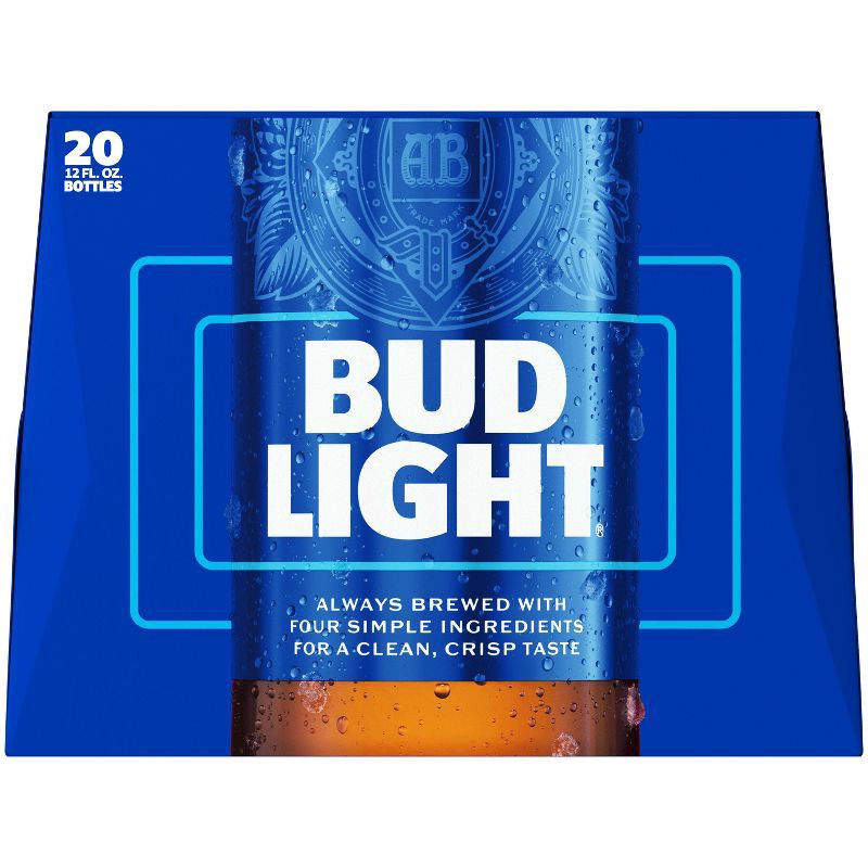 slide 9 of 12, Bud Light American Lager Beer - 20pk/12 fl oz Bottles, 20 ct; 12 fl oz