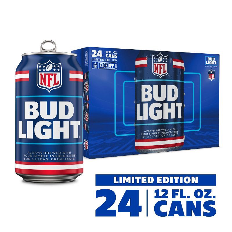 slide 2 of 9, Bud Light American Lager Beer - 24pk/12 fl oz Cans, 24 ct; 12 fl oz