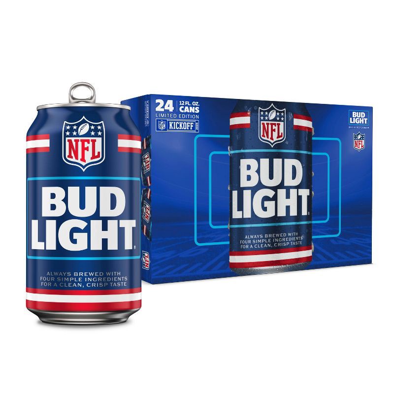 slide 1 of 9, Bud Light American Lager Beer - 24pk/12 fl oz Cans, 24 ct; 12 fl oz
