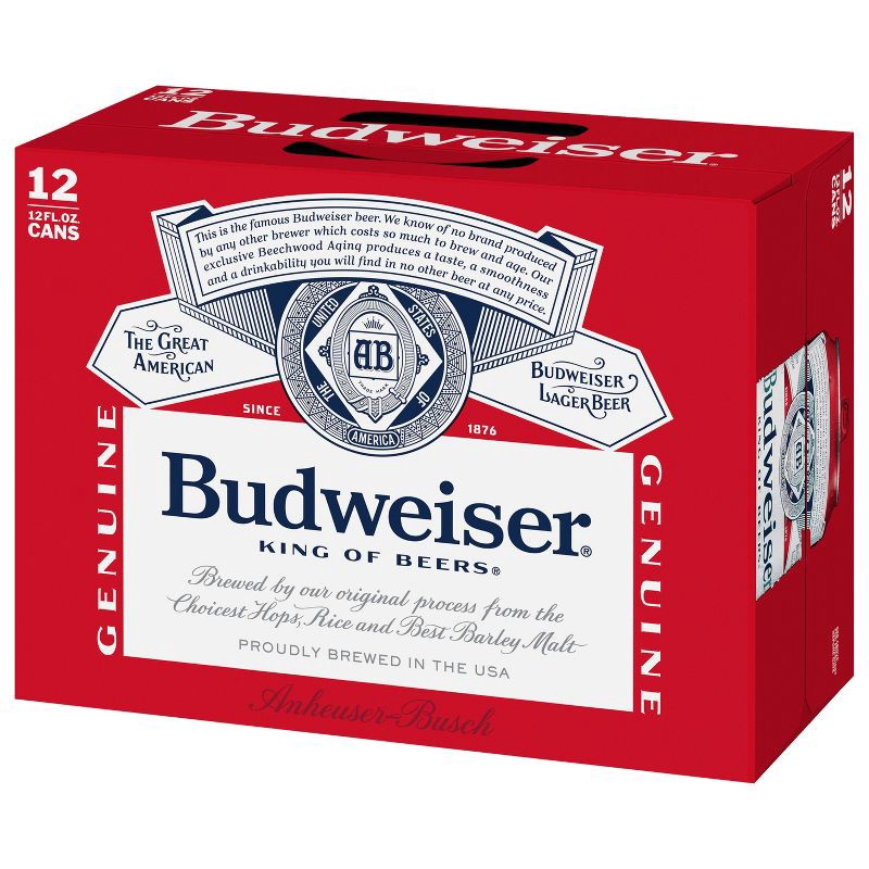 slide 12 of 12, Budweiser Lager Beer - 12pk/12 fl oz Cans, 12 ct; 12 fl oz