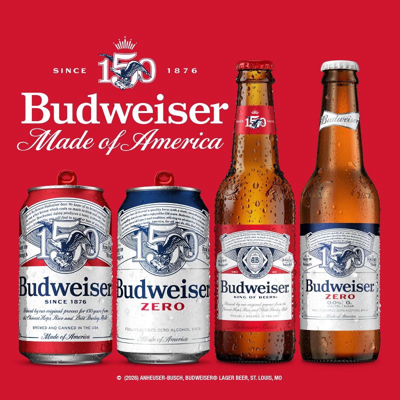 slide 7 of 7, Budweiser American Lager Beer - 12pk/12 fl oz Cans, 12 ct; 12 fl oz