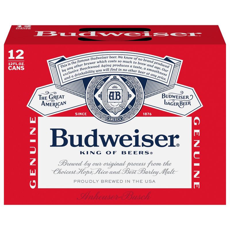 slide 11 of 12, Budweiser Lager Beer - 12pk/12 fl oz Cans, 12 ct; 12 fl oz