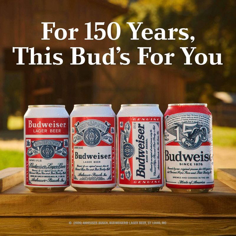 slide 3 of 7, Budweiser American Lager Beer - 24pk/12 fl oz Cans, 24 ct; 12 fl oz