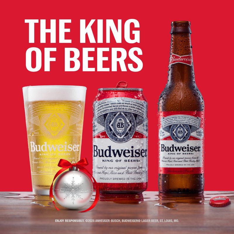 slide 7 of 7, Budweiser American Lager Beer - 24pk/12 fl oz Cans, 24 ct; 12 fl oz