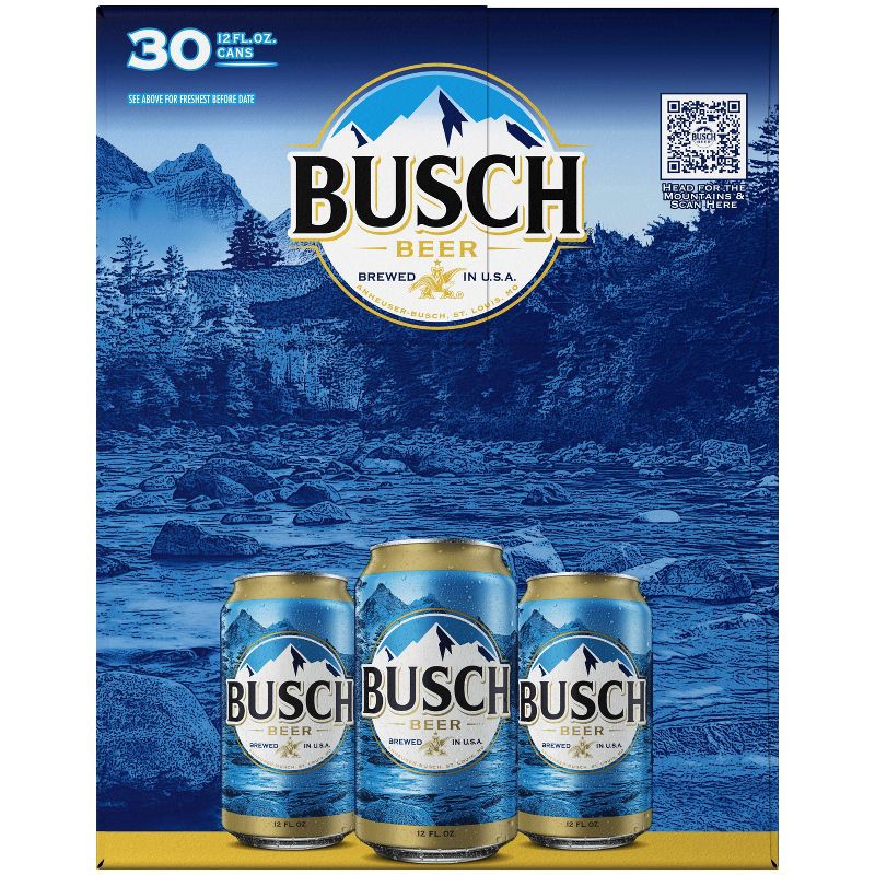 slide 4 of 11, Busch Lager Beer - 30pk/12 fl oz Cans, 30 ct; 12 fl oz