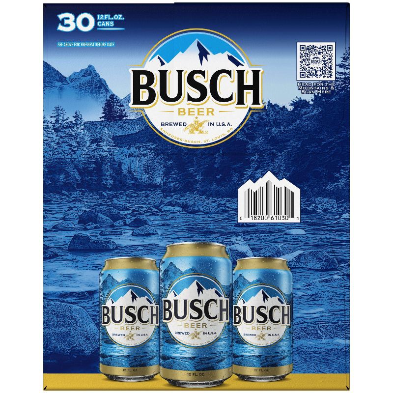 slide 7 of 11, Busch Lager Beer - 30pk/12 fl oz Cans, 30 ct; 12 fl oz