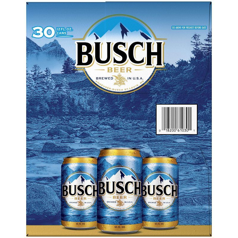 slide 8 of 9, Busch Beer - 30pk/12 fl oz Cans, 30 ct; 12 fl oz