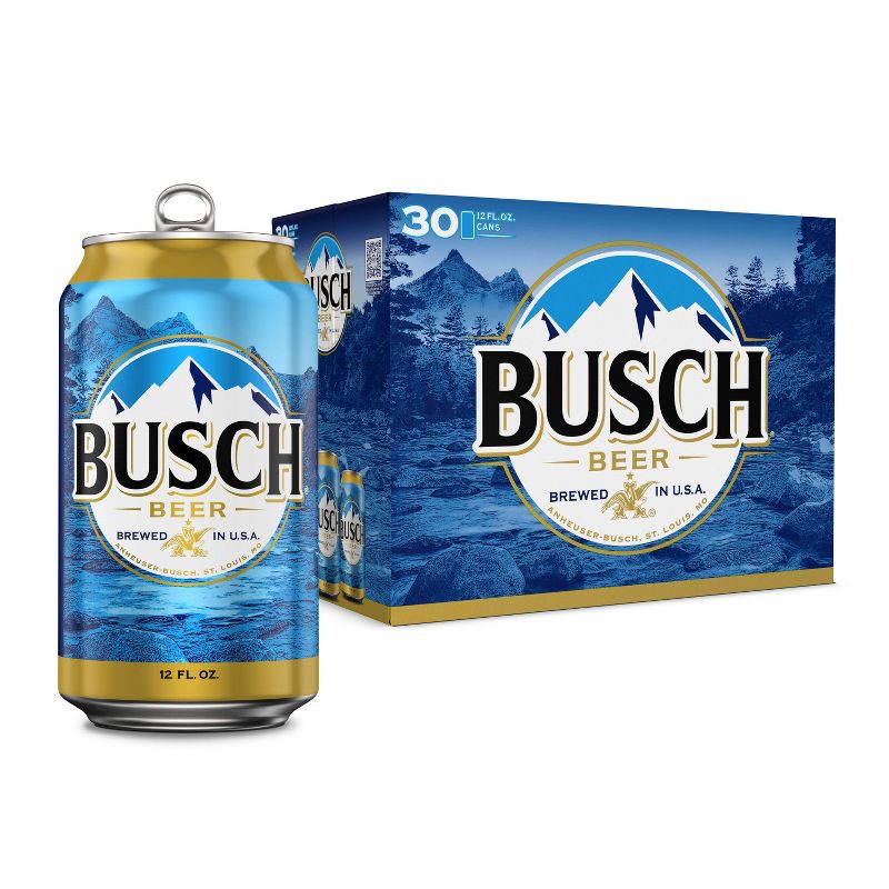 slide 1 of 9, Busch Beer - 30pk/12 fl oz Cans, 30 ct; 12 fl oz