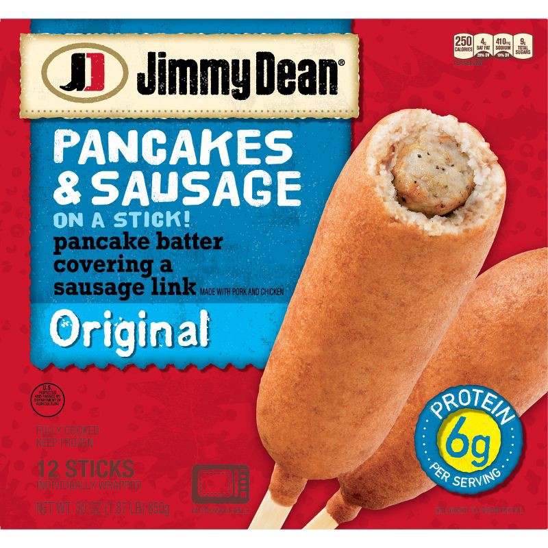 slide 2 of 10, Jimmy Dean Original Frozen Pancakes & Sausage On A Stick - 12ct, 12 ct