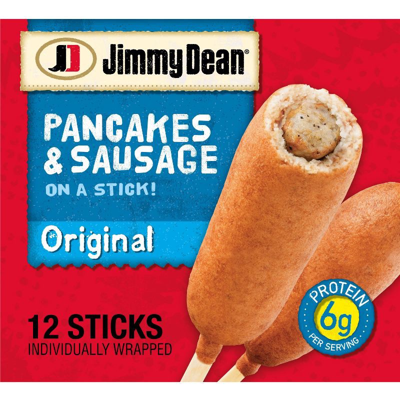 slide 1 of 10, Jimmy Dean Original Frozen Pancakes & Sausage On A Stick - 12ct, 12 ct