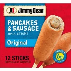 Jimmy Dean Original Frozen Pancakes & Sausage On A Stick - 12ct