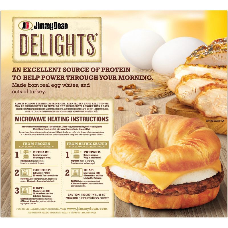 slide 5 of 11, Jimmy Dean Delights Turkey Sausage, Egg Whites, & Cheese Frozen Croissant - 4ct, 4 ct