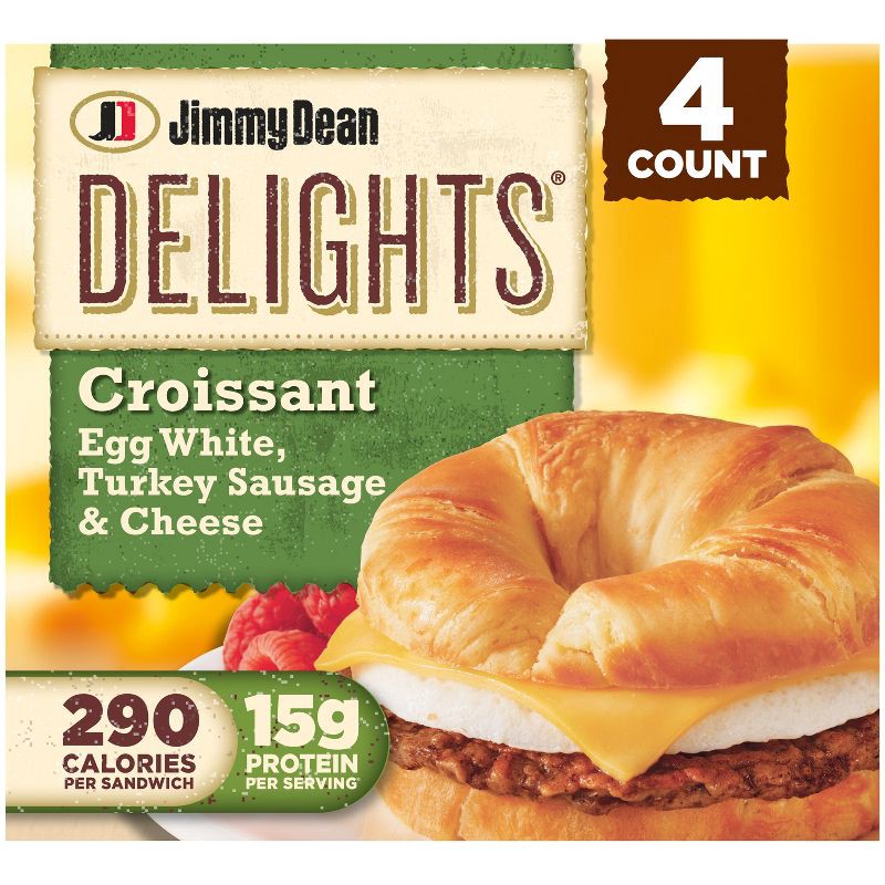 slide 1 of 9, Jimmy Dean Delights Turkey Sausage, Egg Whites, & Cheese Croissant - 4ct, 4 ct