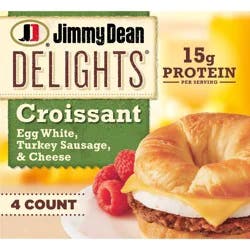 Jimmy Dean Delights Turkey Sausage, Egg Whites, & Cheese Frozen Croissant - 4ct