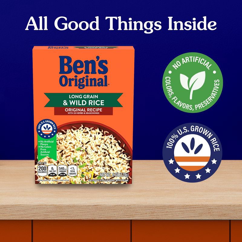 slide 5 of 6, Ben's Original Seasoned Long Grain & Wild Rice - 6oz, 6 oz