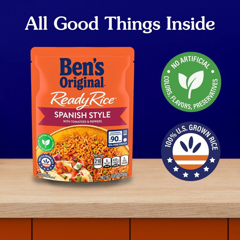 slide 5 of 6, Ben's Original Ready Rice Spanish Style Rice Microwavable Pouch - 8.8oz, 8.8 oz