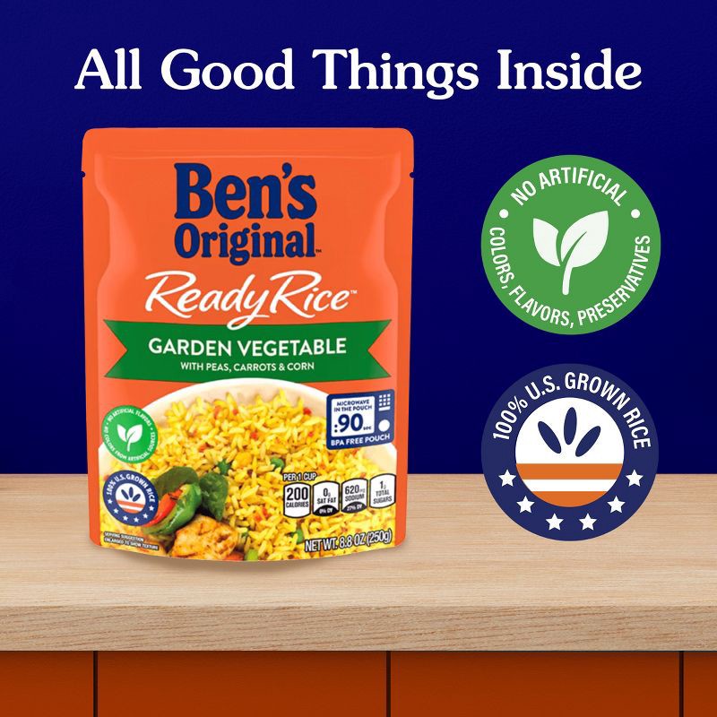 slide 5 of 6, Ben's Original Ready Rice Garden Vegetable Microwavable Pouch - 8.8oz, 8.8 oz