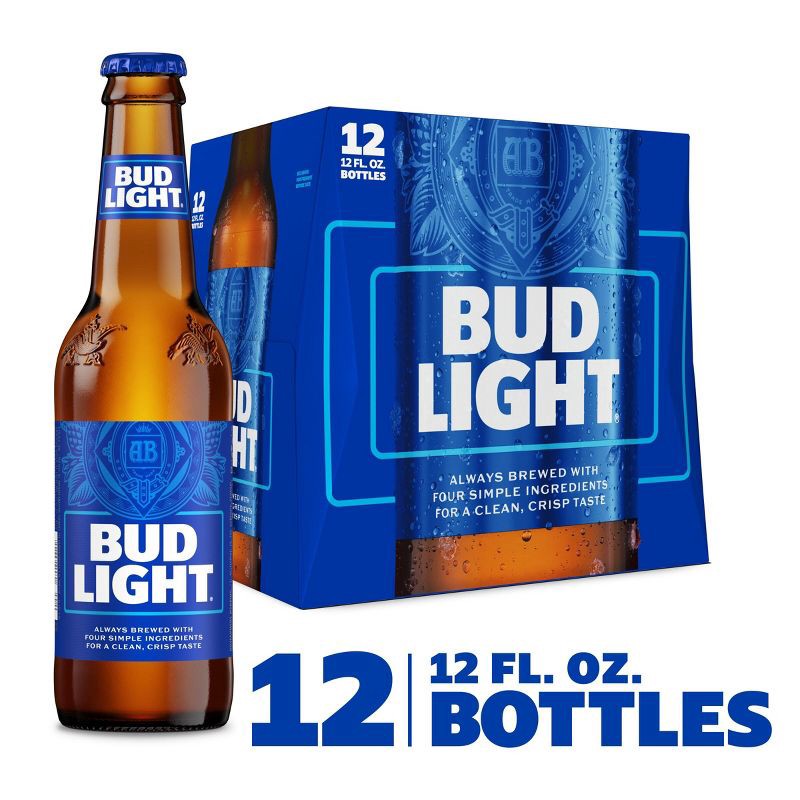 slide 2 of 8, Bud Light American Lager Beer - 12pk/12 fl oz Bottles, 12 ct; 12 fl oz