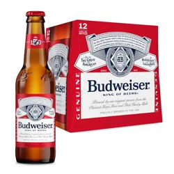 Budweiser American Lager Beer - 12pk/12 fl oz Bottles