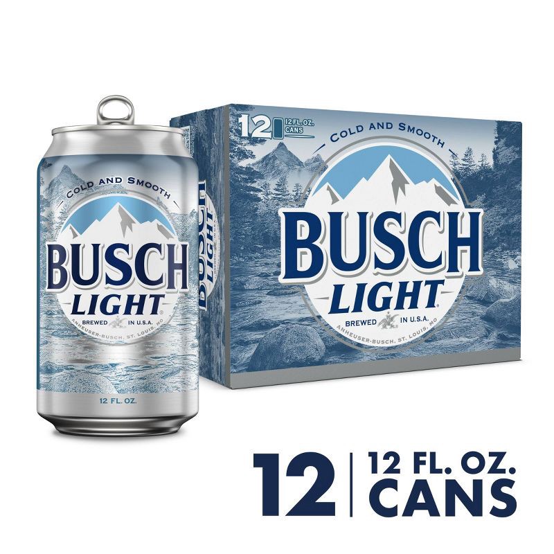 slide 2 of 8, Busch Light American Lager Beer - 12pk/12 fl oz Cans, 12 ct; 12 fl oz