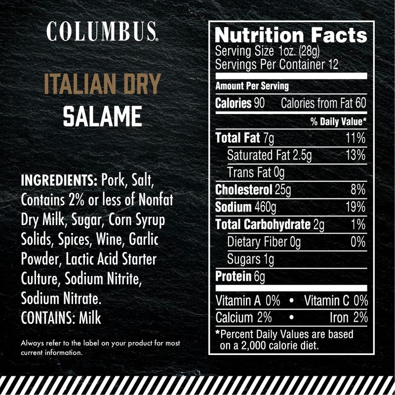 slide 5 of 6, Columbus Sliced Italian Dry Salame Deli Meats - 12oz, 12 oz