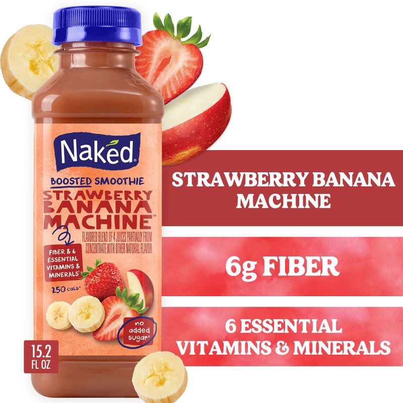 slide 8 of 13, Naked Strawberry Banana Juice Smoothie - 15.2 fl oz, 15.2 fl oz