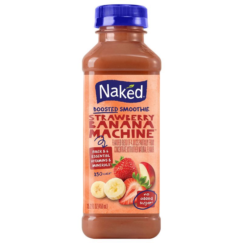 slide 1 of 12, Naked Strawberry Banana Juice Smoothie - 15.2 fl oz: Vegan, No Added Sugar, 15.2 fl oz
