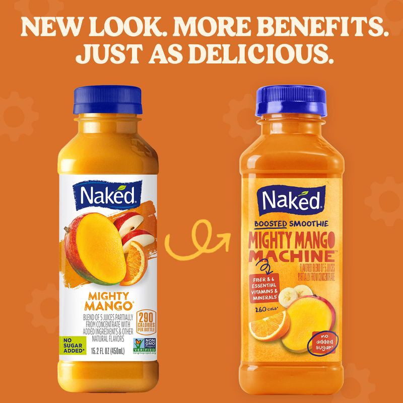 slide 2 of 9, Naked Mighty Mango Fruit Juice Smoothie - 15.2 fl oz, 15.2 fl oz