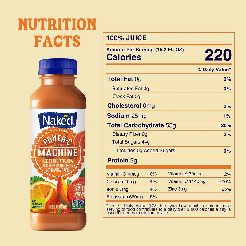 slide 11 of 11, Naked Power-C Machine Juice Smoothie - 15.2 fl oz, 15.2 fl oz