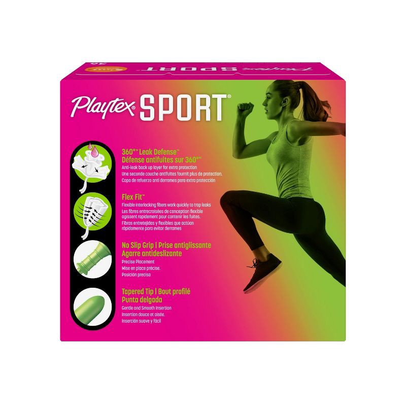 slide 2 of 12, Playtex Sport Plastic Tampons Unscented Super Plus Absorbency - 36ct, 36 ct