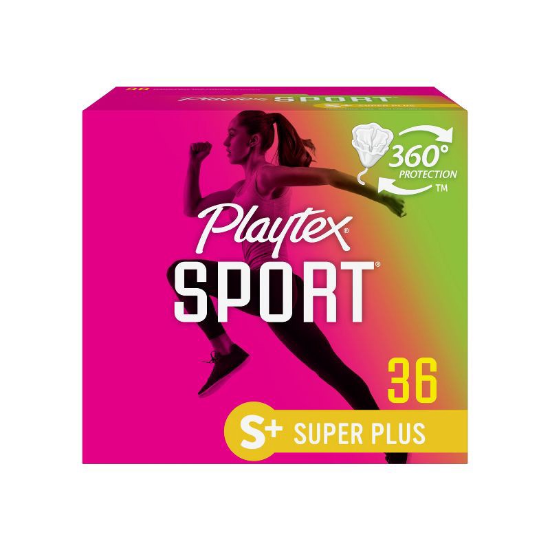 slide 1 of 7, Playtex Sport Plastic Tampons Unscented Super Plus Absorbency - 36ct, 36 ct