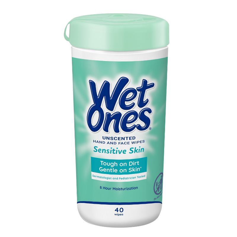 slide 1 of 8, Wet Ones Sensitive Skin Hand Wipes Canister - Unscented - 40ct, 40 ct
