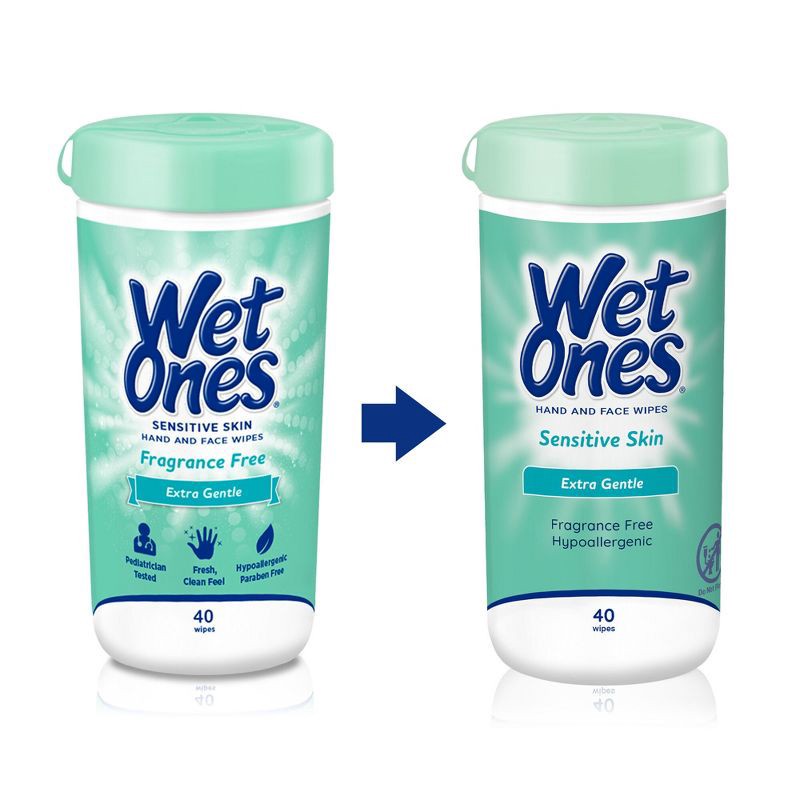 slide 8 of 8, Wet Ones Sensitive Skin Hand Wipes Canister - Unscented - 40ct, 40 ct