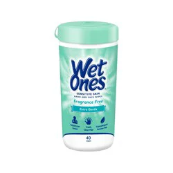 Wet Ones Sensitive Skin Hand Wipes Canister - Unscented - 40ct