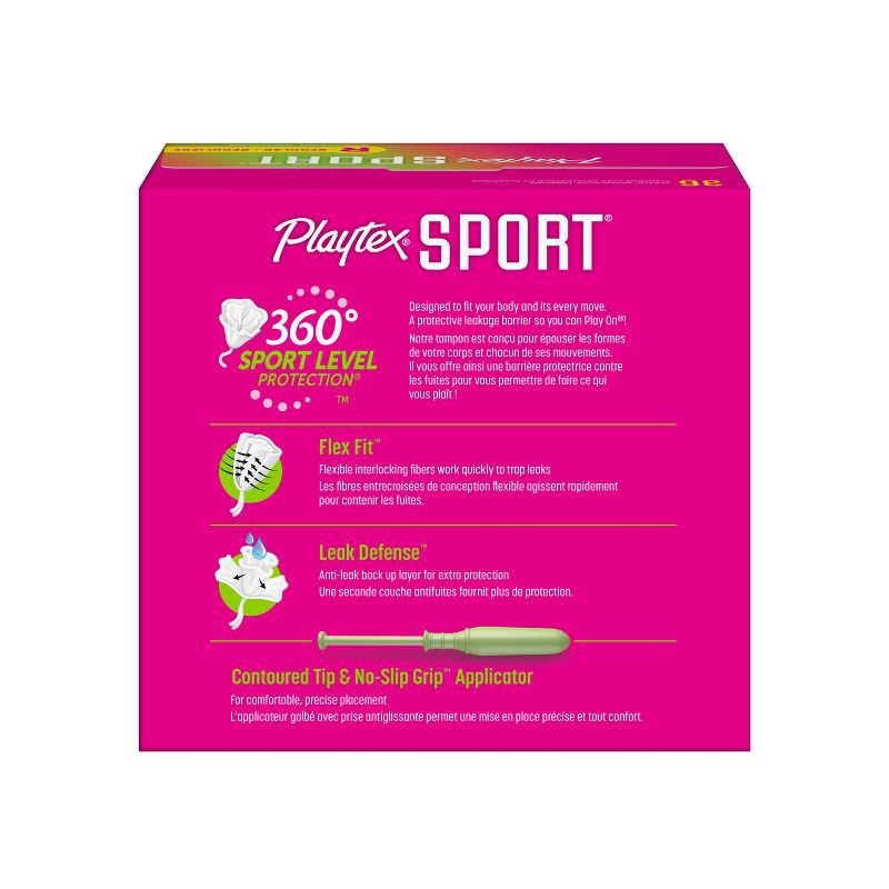 slide 2 of 7, Playtex Sport Plastic Tampons Unscented Regular Absorbency - 36ct, 36 ct