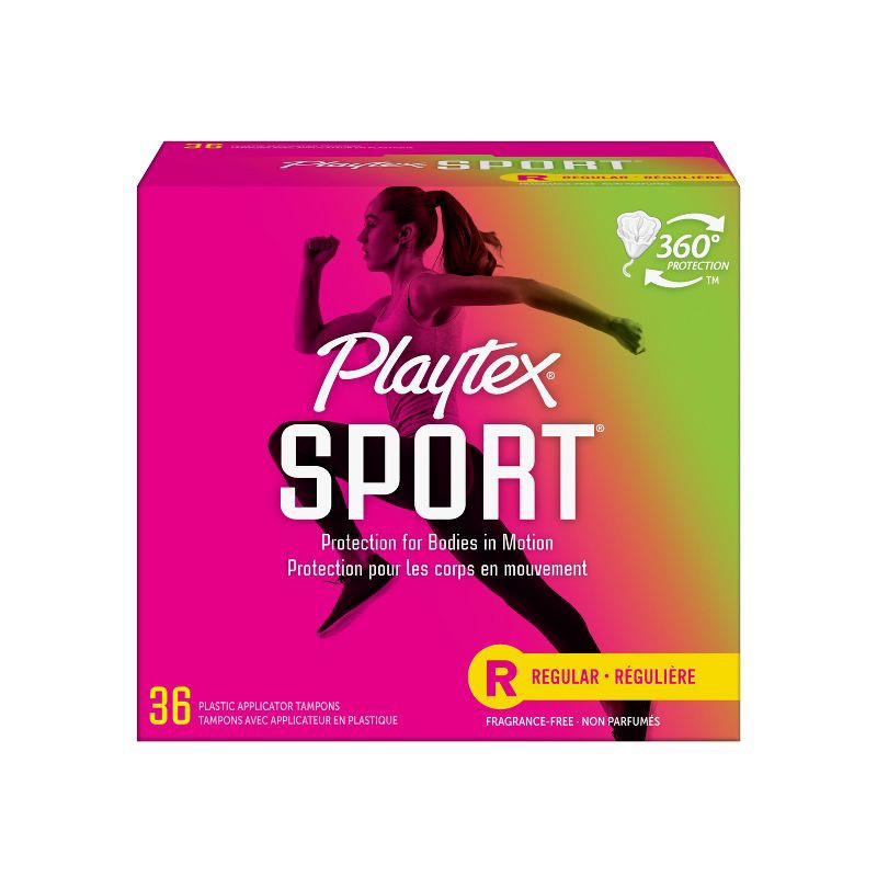 slide 1 of 7, Playtex Sport Plastic Tampons Unscented Regular Absorbency - 36ct, 36 ct