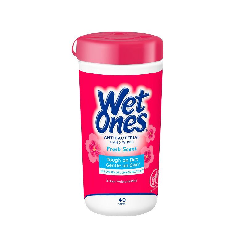 slide 1 of 8, Wet Ones Antibacterial Hand Wipes Canister - Fresh Scent - 40ct, 40 ct
