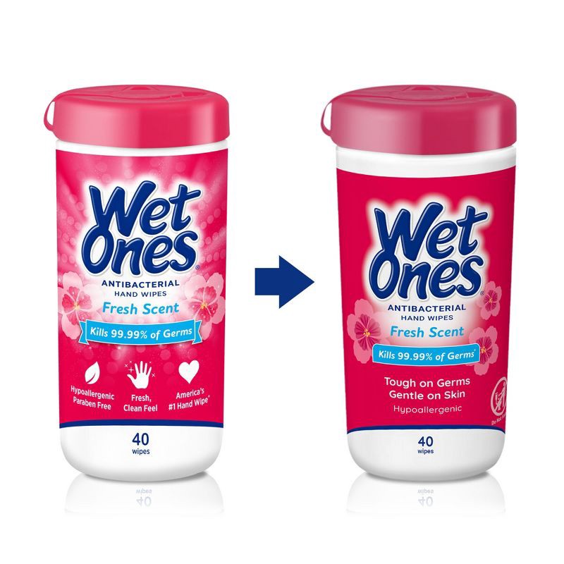 slide 8 of 8, Wet Ones Antibacterial Hand Wipes Canister - Fresh Scent - 40ct, 40 ct
