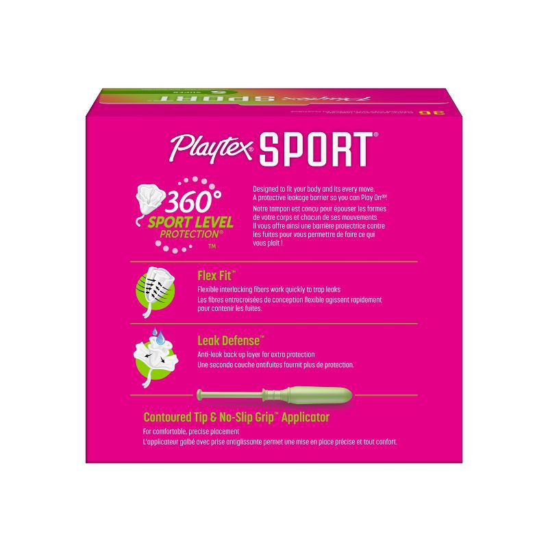 slide 2 of 7, Playtex Sport Plastic Tampons Unscented Super Absorbency - 36ct, 36 ct