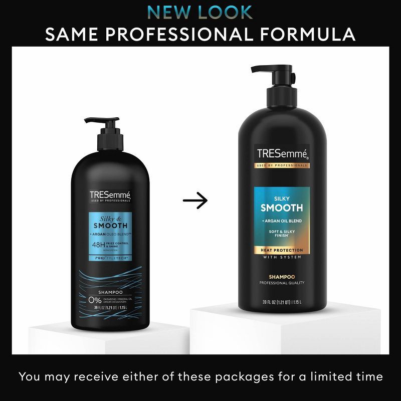 slide 4 of 8, Tresemme Silky & Smooth Anti-Frizz Shampoo For Frizzy Hair - 39 fl oz, 39 fl oz