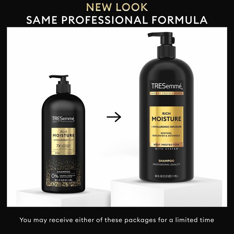 slide 3 of 8, Tresemme Rich Moisture Hydrating Shampoo with Pump for Dry Hair - 39 fl oz, 39 fl oz