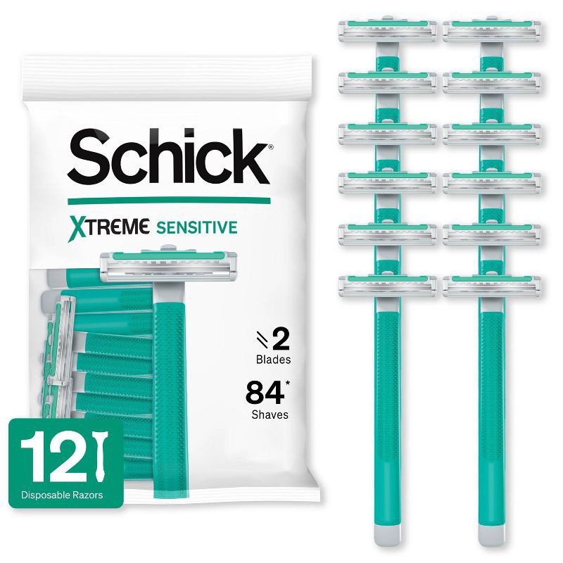 slide 1 of 9, Schick Xtreme2 Sensitive Men's Disposable Razors - 12ct, 12 ct