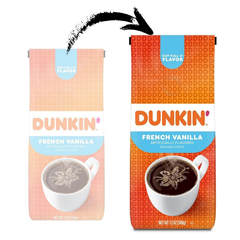 slide 2 of 6, Dunkin' Donuts Dunkin' French Vanilla Flavored Medium Roast Ground Coffee - 12oz, 12 oz