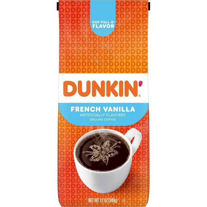 slide 1 of 6, Dunkin' Donuts Dunkin' French Vanilla Flavored Medium Roast Ground Coffee - 12oz, 12 oz